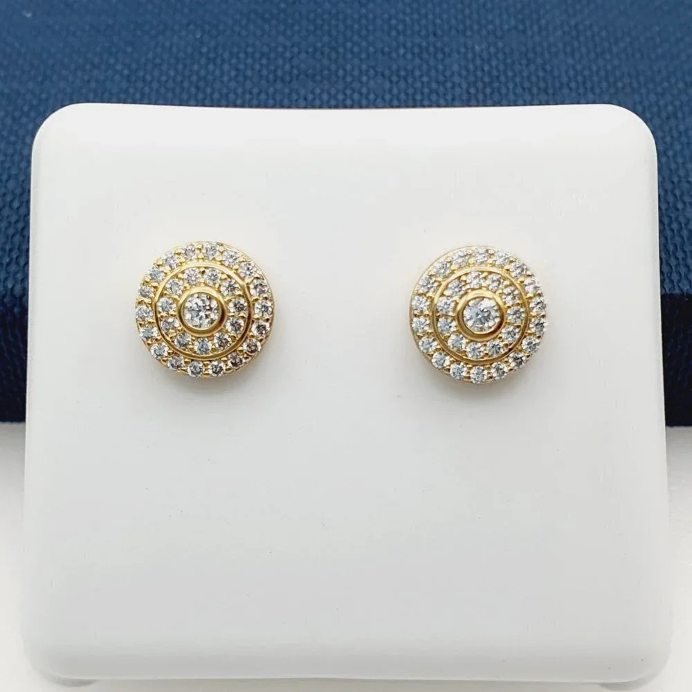"14K Gold Plated Cubic Zircon Earrings, INUS1BR133